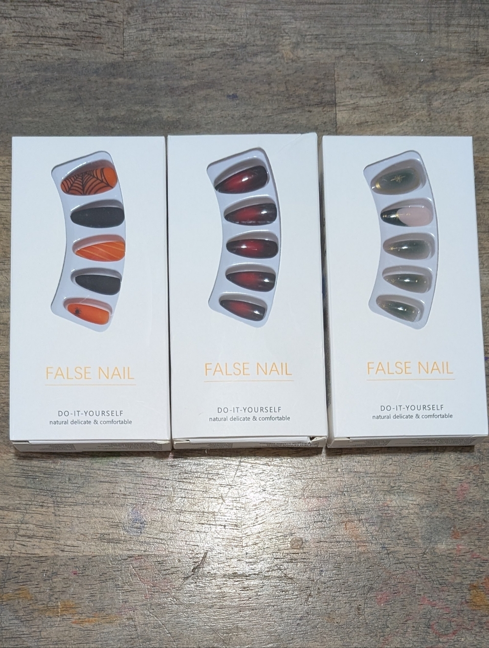 NEW ! Lot Of 3 Packs False Faux Nails Stick On *BINK